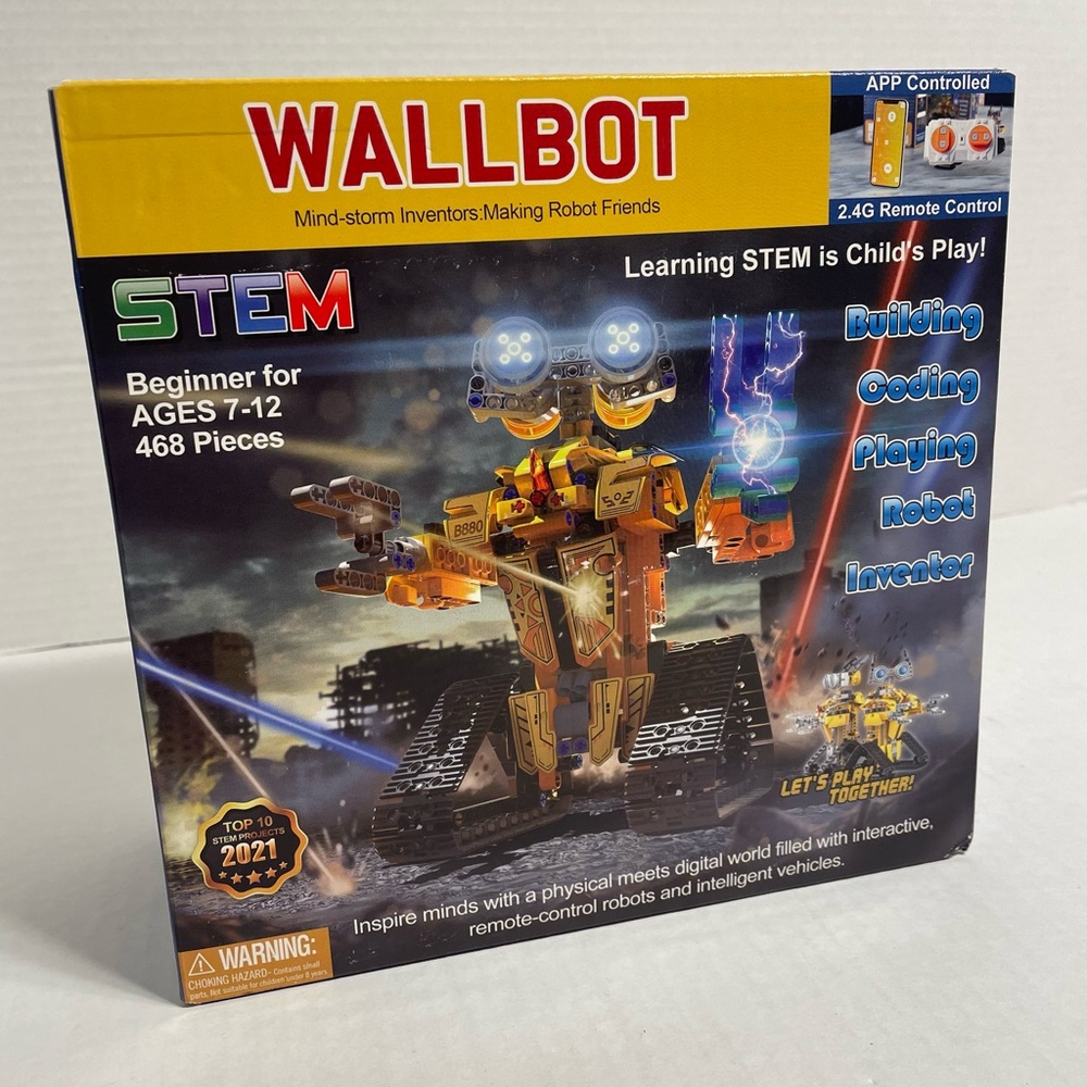Wallbot Remote Controlled Robot Building Kit, Hot STEM App Controlled #B660